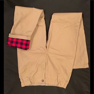 Khaki Pants With Flannel Lining